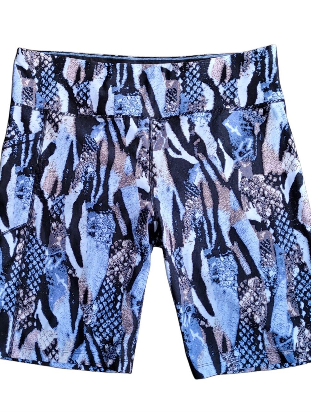 Calvin Klein Black, Blue & Brown Printed Bike Shorts